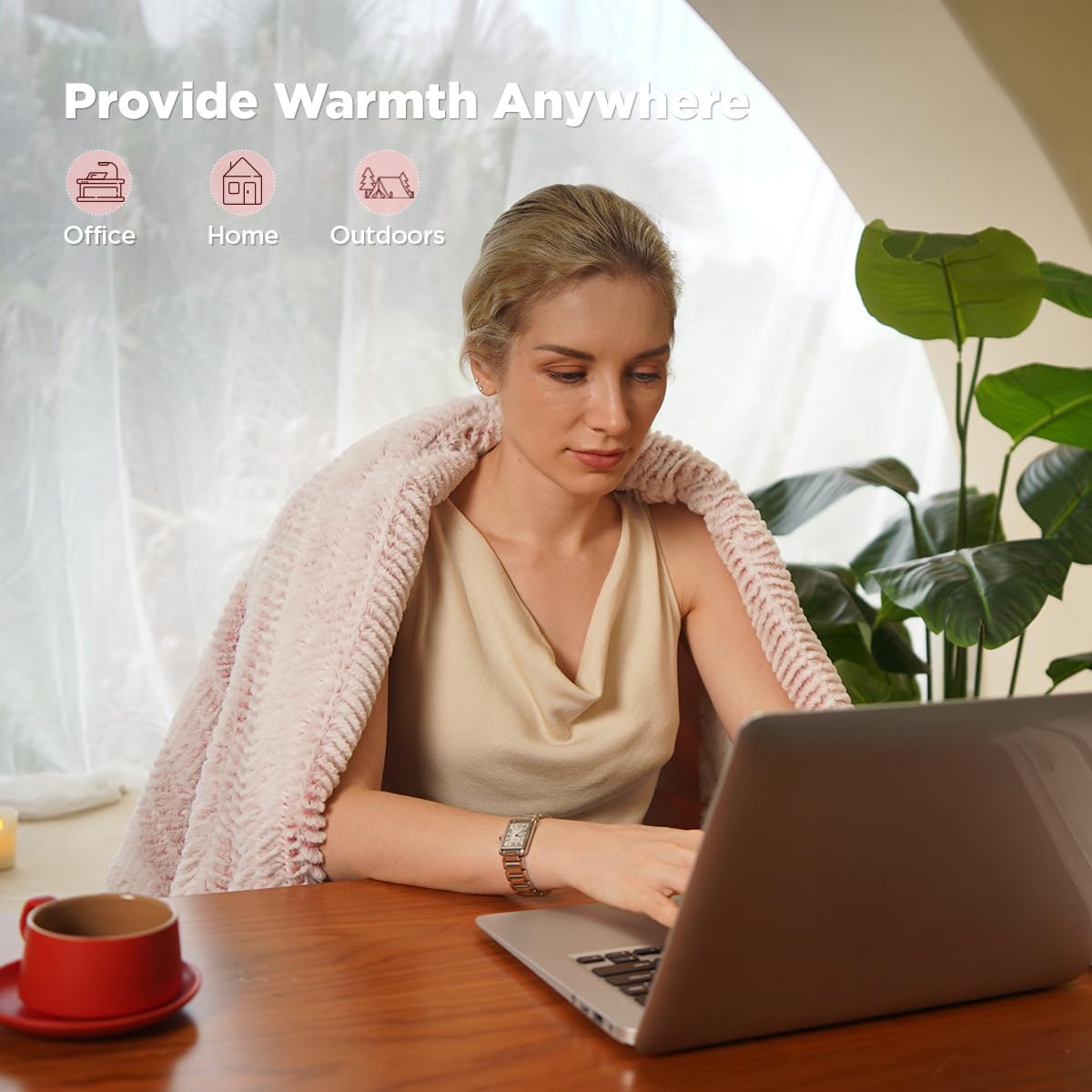 Opvarmet tæppe 50" x 60" - Opvarmet tæppe med 5 varmeniveauer og 3 timers automatisk slukning, maskinvaskbar, ETL &amp; FCC-certificering, overvarmebeskyttelse (Racoon) 