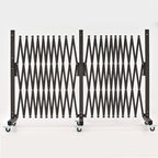 GYMTIME Expandable Barricade, Metal Safety Barrier with Casters, Mobile Folding Security Gate, 11 FT, Adjustable Traffic Temporary Fence for Warehouse Shopping Mall