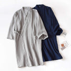 SIQITECHNO Men Kimono Robe Cotton Yukata Spa Sauna Bathrobe Sleepwear Japanese Kimono for Women Loungewear Nightgown Dressing