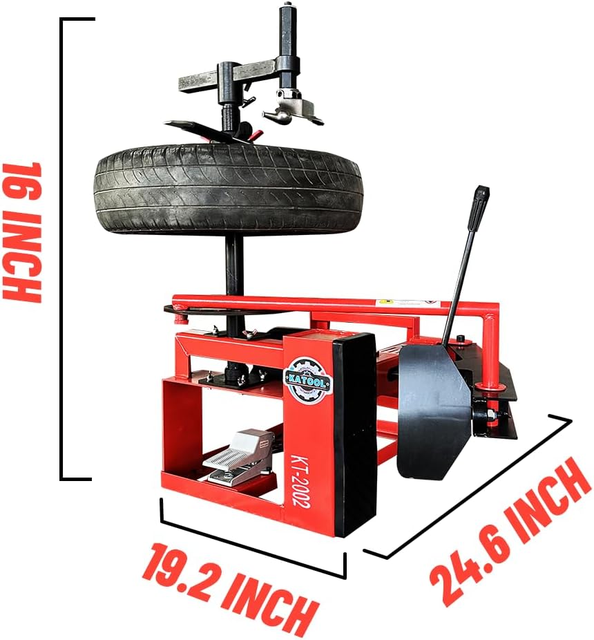 KATOOL KT2002 Mini Tire Changer Machine 39 Inch Air Bead Breaker No Anchor Portability Fit for Road Rescue, Mobile Car Repair