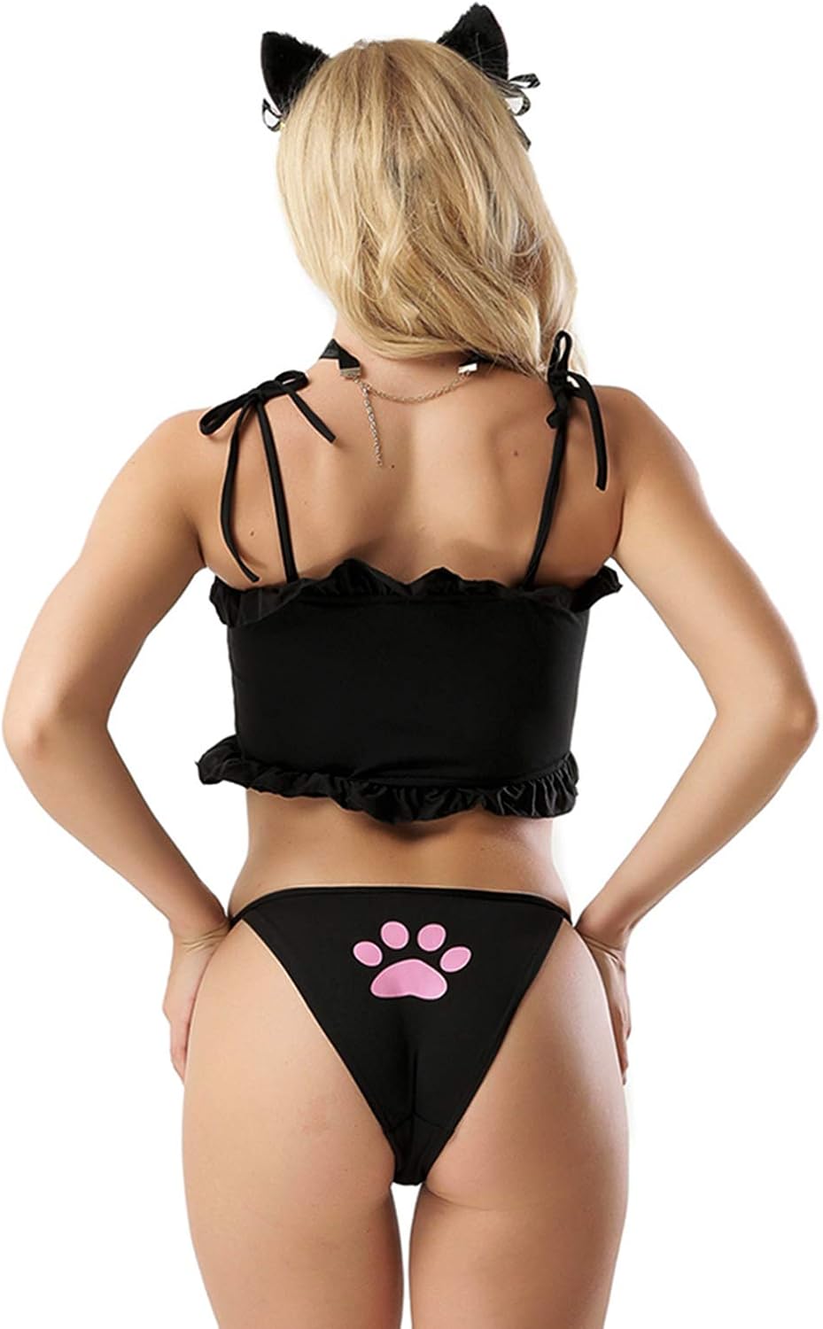 Women’s Cosplay Lingerie Japanese Cute Anime Cat Kitten Keyhole Costume Sexy Outfit