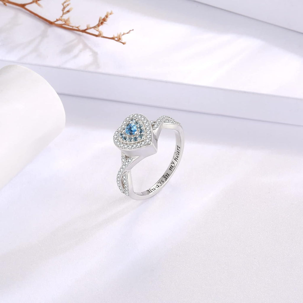 Teardrop Cremation Ring for Ashes - 925 Sterling Silver Urn Keepake Rings Memorial Jewelry for Women