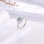 Teardrop Cremation Ring for Ashes - 925 Sterling Silver Urn Keepake Rings Memorial Jewelry for Women