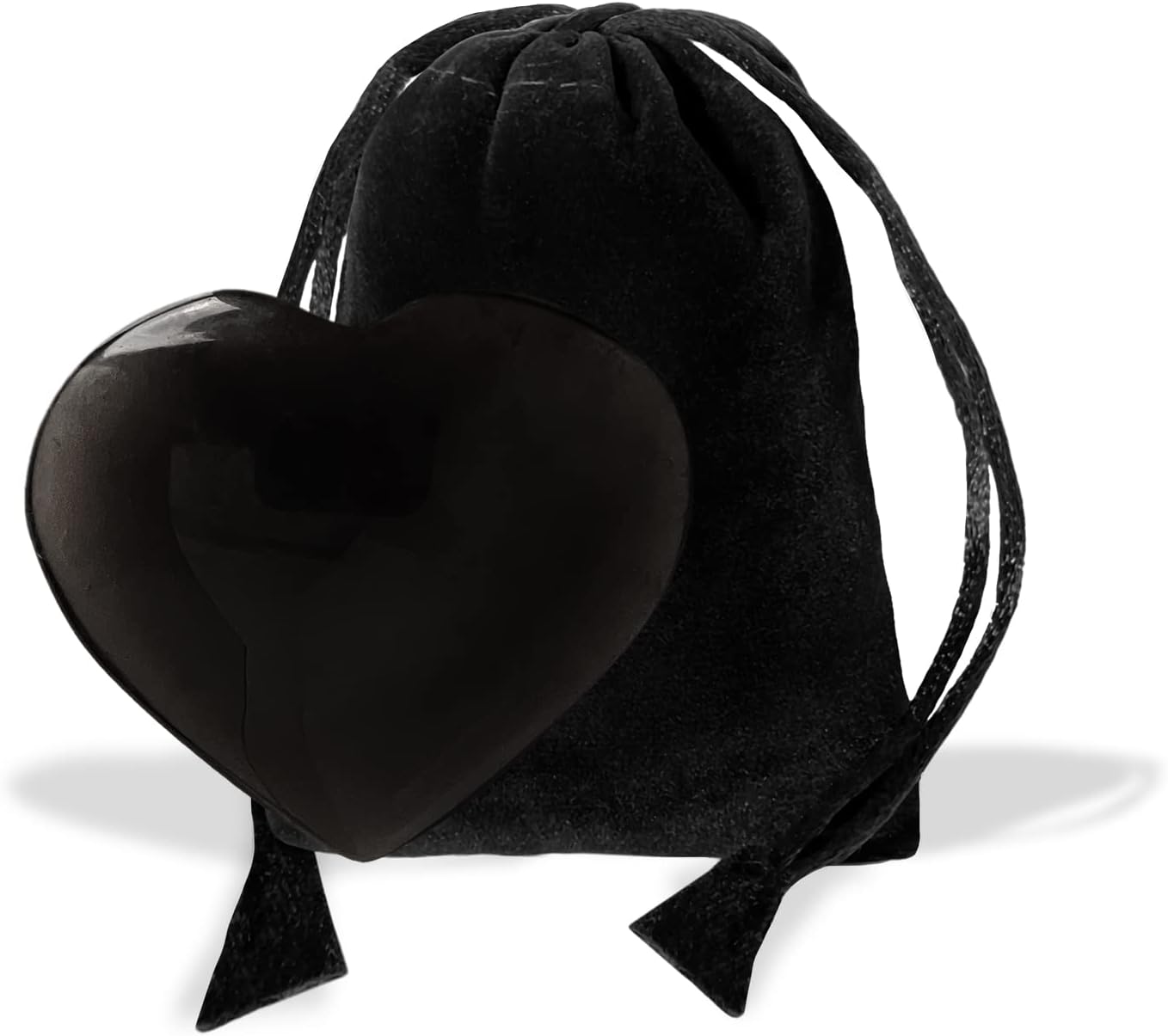 Heart 1.75 Inch with Black Pouch (Black Obsidian)