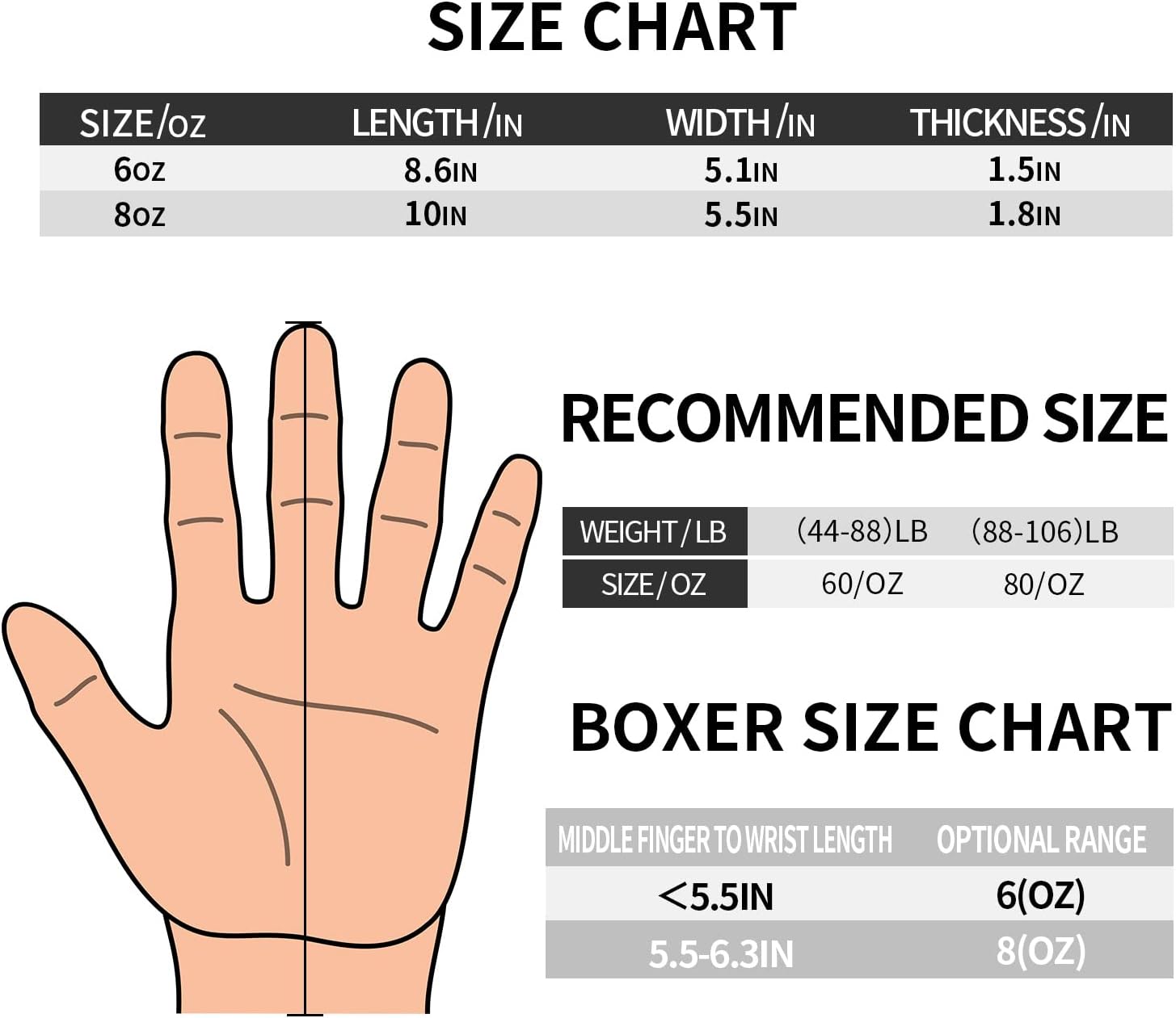 Kids Boxing Glove 6oz 8oz, Youth, Boys and Girls Training Sparring Gloves for Punching Bag, Kickboxing, Muay Thai, MMA, Gift for Age 6-15 Years