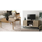 Nathan James Kendall Round Modern Nesting Coffee Set of 2, Stacking Living Room Accent Tables, Light Brown