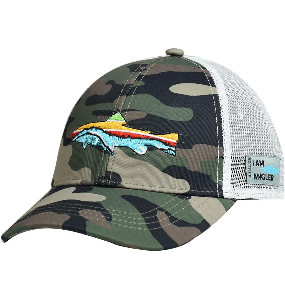 Casquette en maille de performance jeunesse EDTREK Elite - Casquette de chasse et de pêche pour garçons et filles (Camouflage forestier)