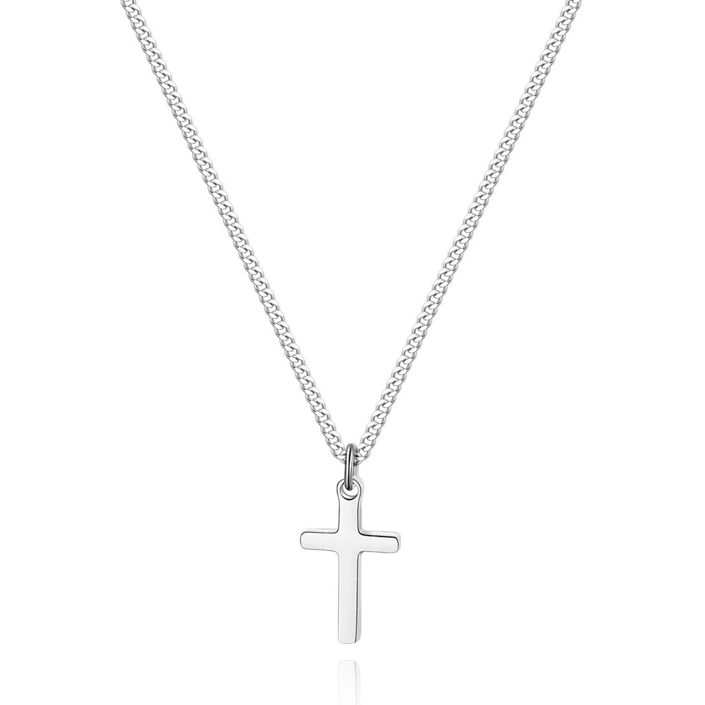 Joxevyia Cross Necklace for 14K Gold Filled Stainless Steel Small Cross Pendant with Cuban Chain Necklace Simple Faith Jewelry Christmas Gift for Men Women 16-24 Inches