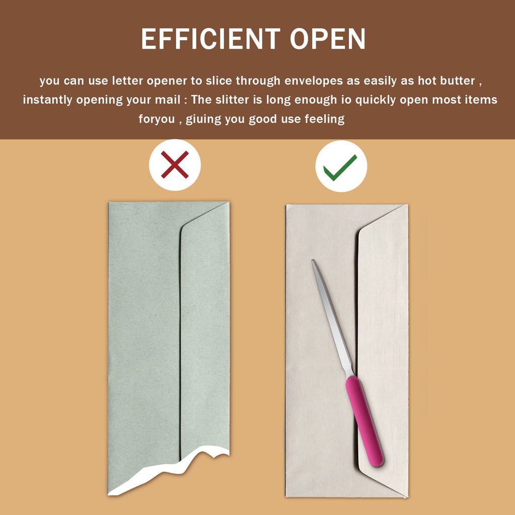 Kosiz Letter Opener Sword Stainless Steel Envelope Openers Slitters Mail Knife Lightweight Letter Knives for Office Home Supplies, 4 Pieces(White, Black, Blue, Red)