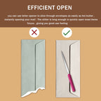 Kosiz Letter Opener Sword Stainless Steel Envelope Openers Slitters Mail Knife Lightweight Letter Knives for Office Home Supplies, 4 Pieces(White, Black, Blue, Red)