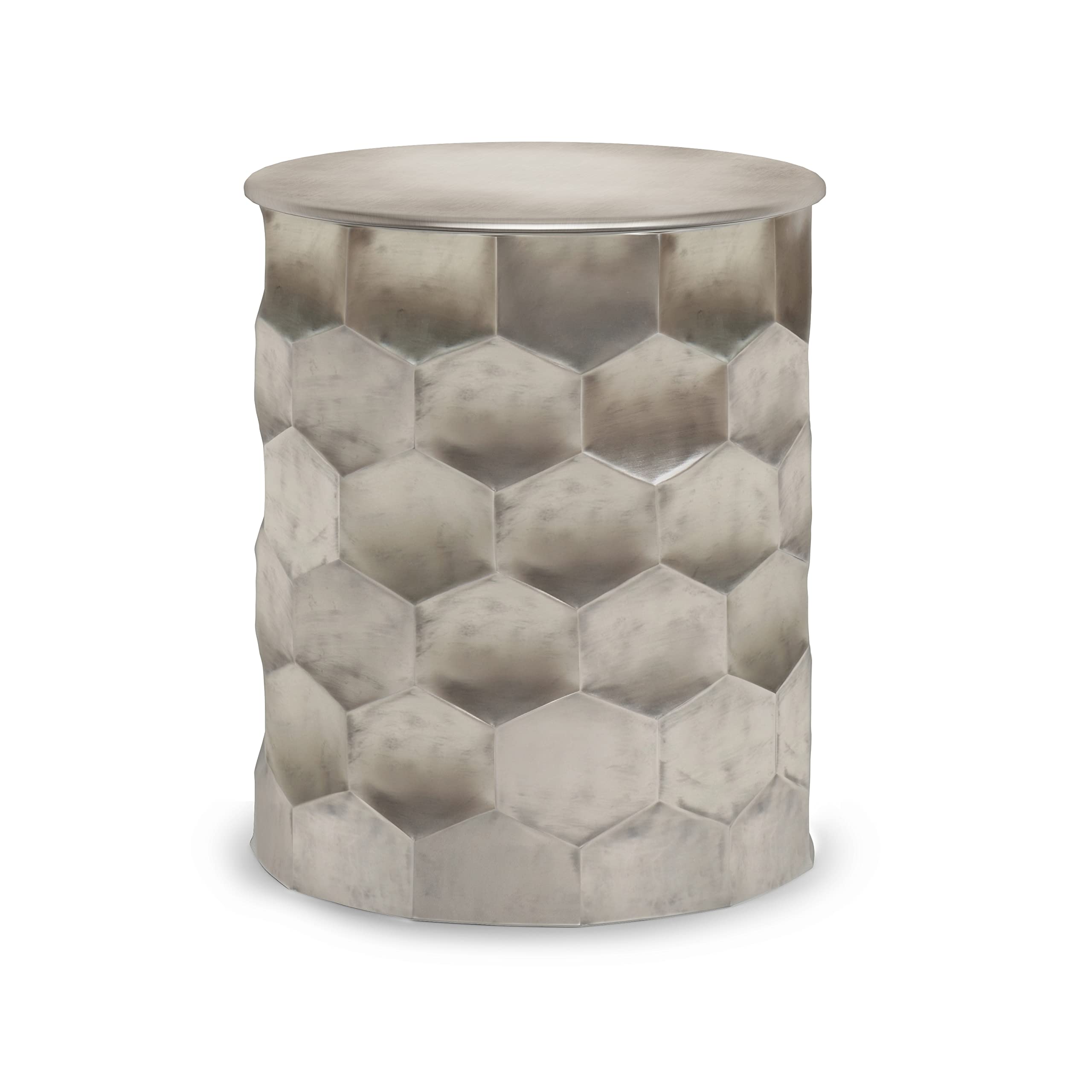 SIMPLIHOME Whitney Industrial 17 inch Wide Metal Storage Accent Side Table in Antique Bronze, Fully Assembled for the Living Room and Bedroom