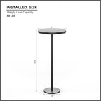 Small Side Table, Metal Round Drink Table, Desktop Diameter 9.99“ for Living Room Bedroom Small Spaces Sofa Couch Chair, Black