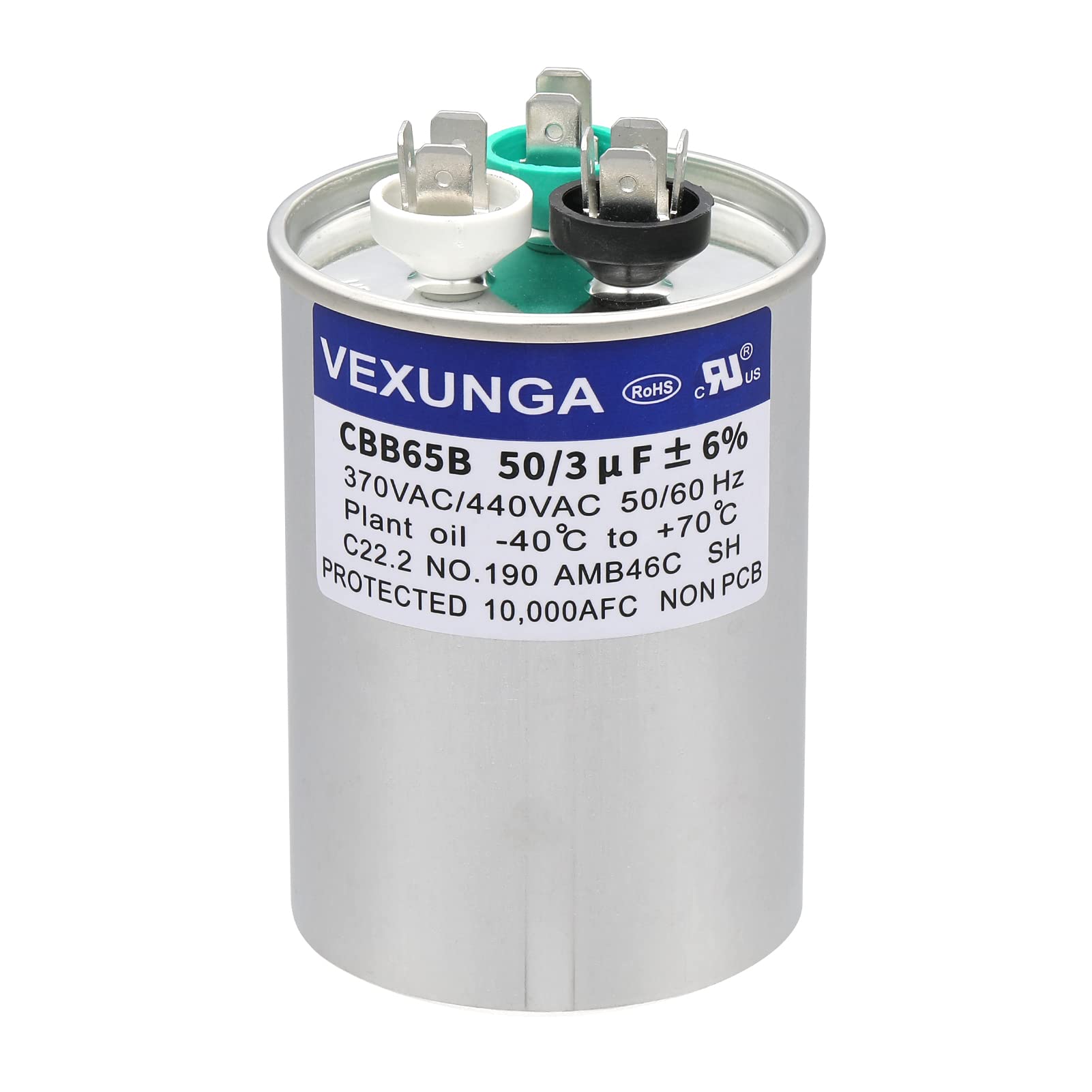 45/5 uF 45+5 MFD 370V or 440V Dual Run Start Round A/C Capacitor 45 5 uF 370 440 Volt VAC CBB65B Air Conditioner Capacitors for AC Unit Fan Motor Start or Heat Pump or Condenser Straight Cool