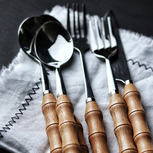 Western steak, knife, fork and spoon
