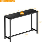 63" Bar Table, Bar Height Pub Table, Counter Height Bar Table, Rectangular High Top Kitchen & Dining Counter Tables with Sturdy Legs & Easy-to-Clean Top, Indoor use, Black - Grand Goldman