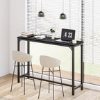 63" Bar Table, Bar Height Pub Table, Counter Height Bar Table, Rectangular High Top Kitchen & Dining Counter Tables with Sturdy Legs & Easy-to-Clean Top, Indoor use, Black - Grand Goldman