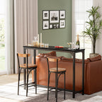 63" Bar Table, Bar Height Pub Table, Counter Height Bar Table, Rectangular High Top Kitchen & Dining Counter Tables with Sturdy Legs & Easy-to-Clean Top, Indoor use, Black - Grand Goldman