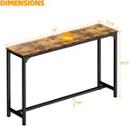 63" Bar Table, Bar Height Pub Table, Counter Height Bar Table, Rectangular High Top Kitchen & Dining Counter Tables with Sturdy Legs & Easy-to-Clean Top, Indoor use, Black - Grand Goldman