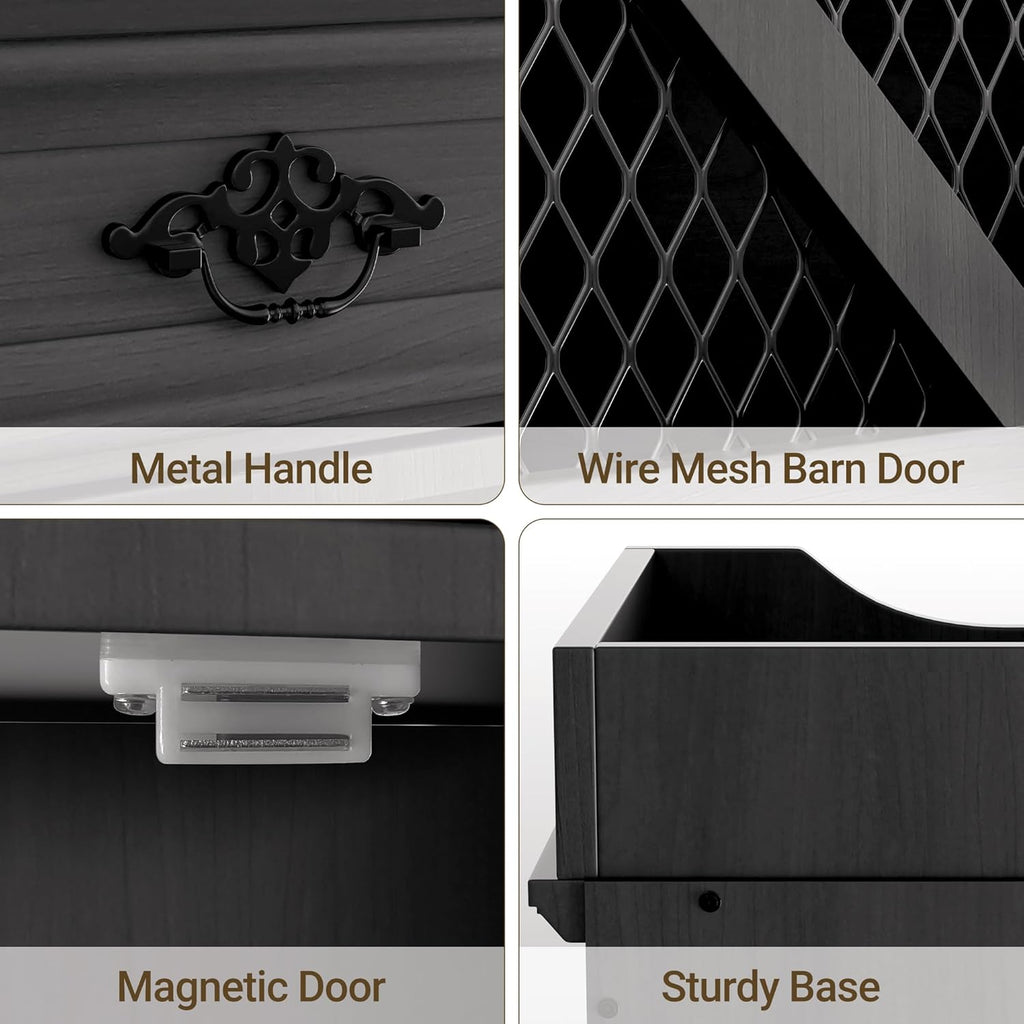 63" Large Buffet Sideboard Cabinet with Drawers, 4 Doors and Charging Station, Farmhouse Kitchen Storage Pantry Cabinet with Adjustable Shelves, Coffee Bar Wine Bar for Kitchen, Living Room - Grand Goldman