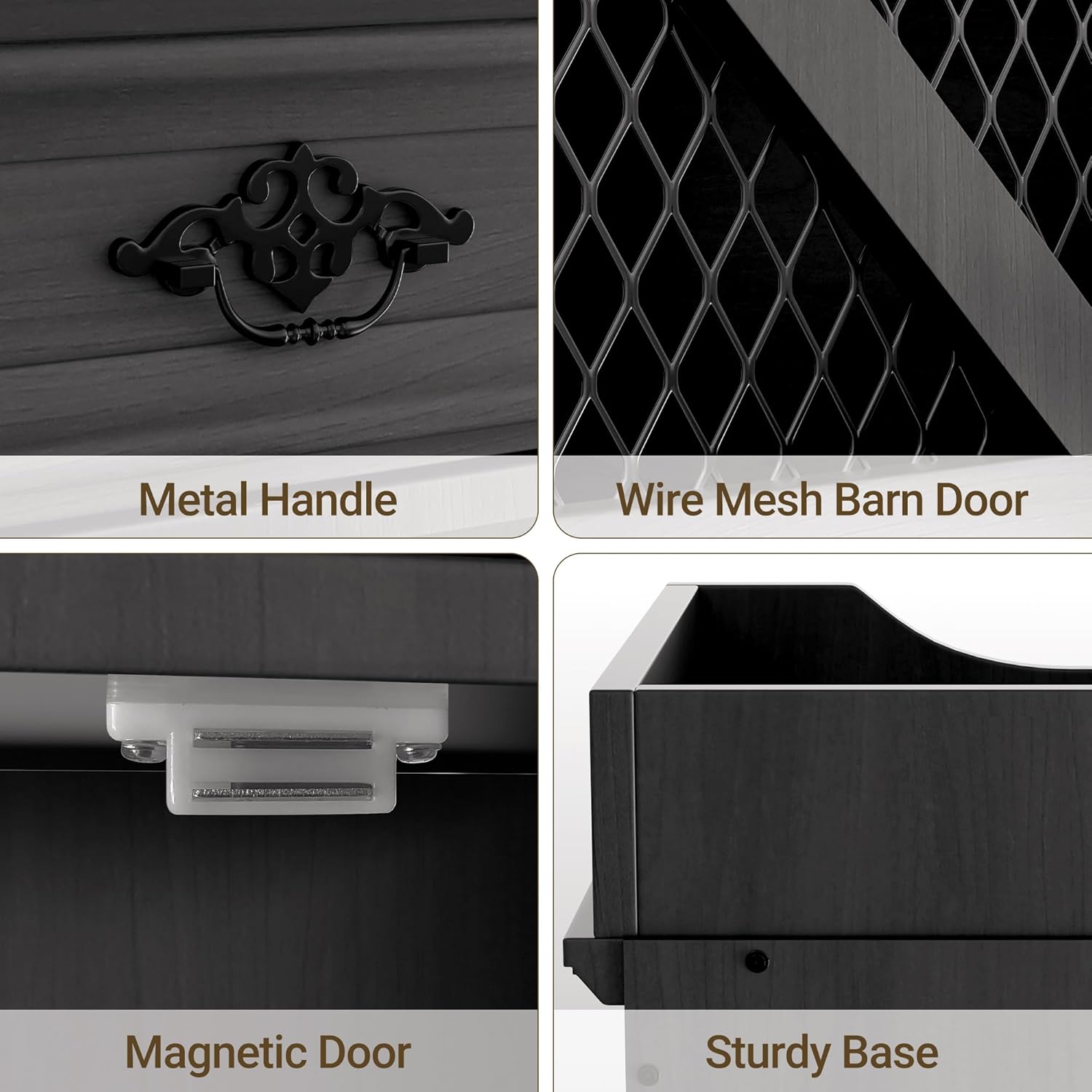 63" Large Buffet Sideboard Cabinet with Drawers, 4 Doors and Charging Station, Farmhouse Kitchen Storage Pantry Cabinet with Adjustable Shelves, Coffee Bar Wine Bar for Kitchen, Living Room - Grand Goldman