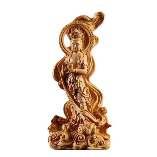 Thuja Crossing The Sea Guanyin Wood Carving Craft Gift Home Decoration