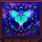 Amazon Fluorescent Tapestry Uv Blue Light Skull Flower Eyes