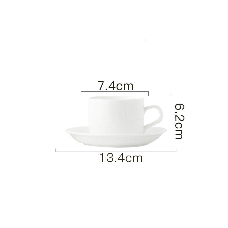 Coffee Cup And Saucer Simple White European Style Bone China