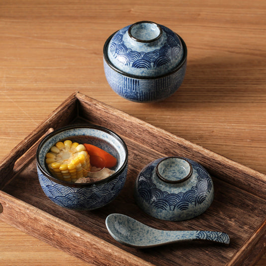 Household Dessert Japanese Ceramic Stew Bowl