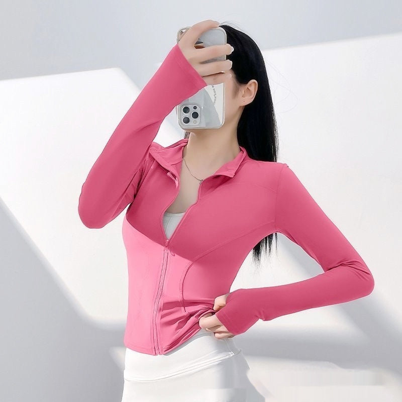Veste de yoga pour femme, ajustée, à séchage rapide, pour le sport