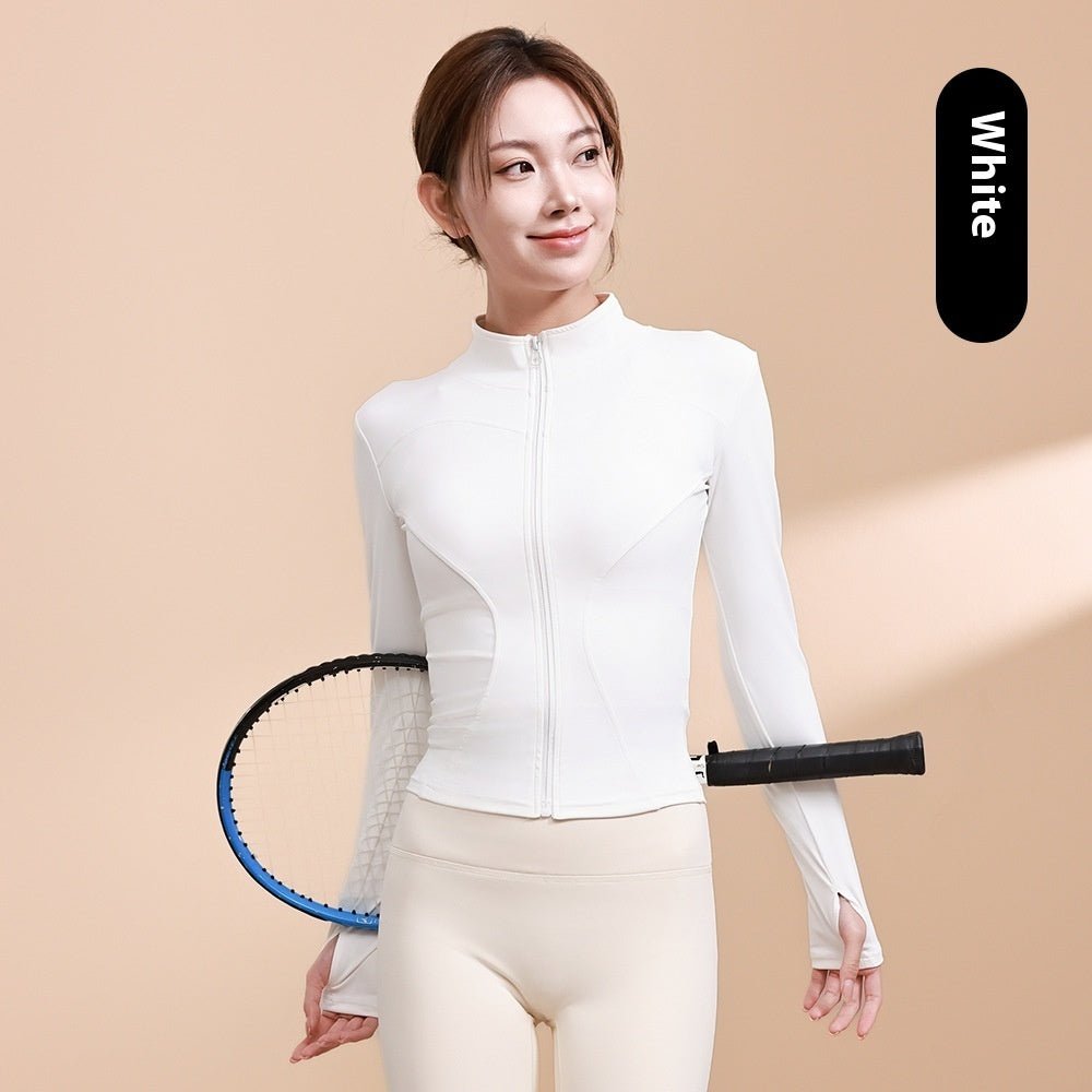 Veste de yoga pour femme, ajustée, à séchage rapide, pour le sport