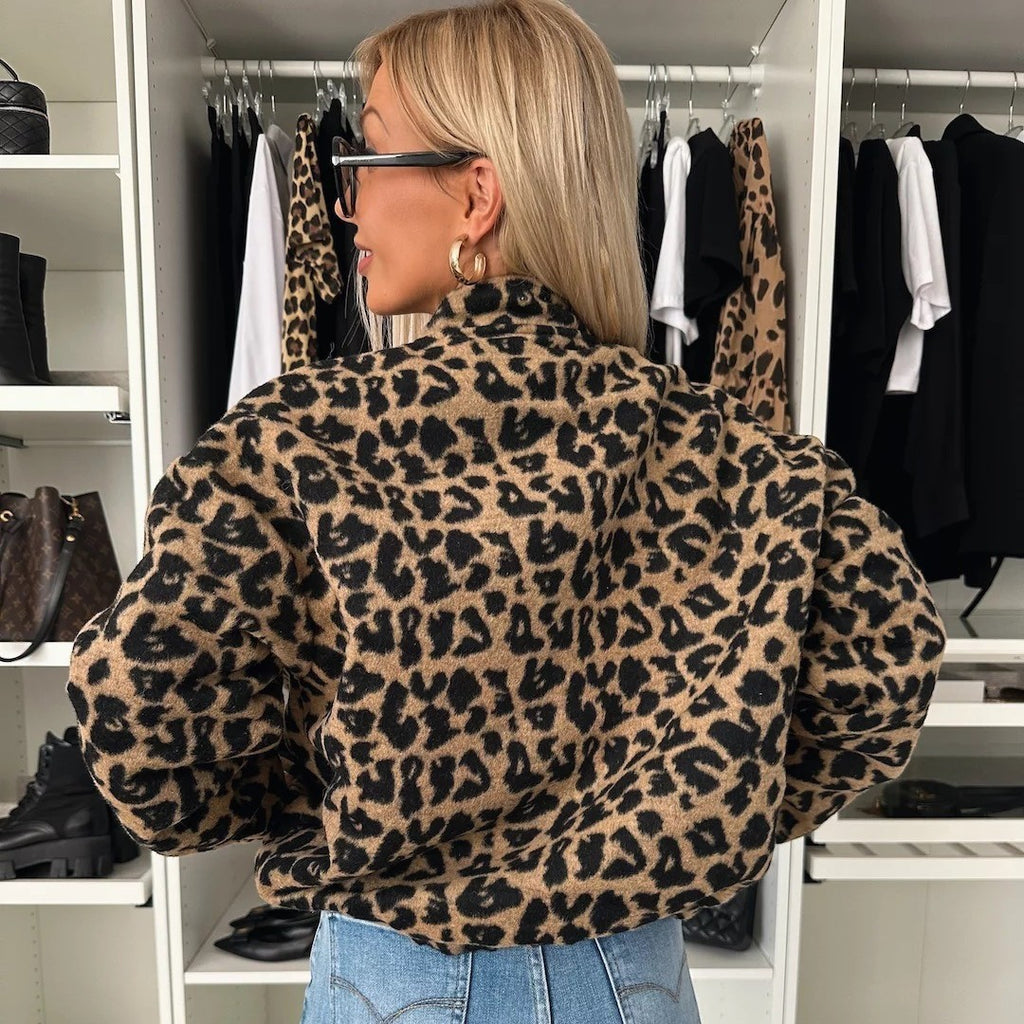 Veste Manteau Vintage Léopard Printemps Et Automne Pour Femmes