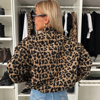 Veste Manteau Vintage Léopard Printemps Et Automne Pour Femmes
