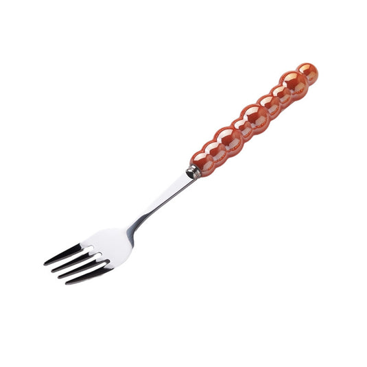 Light Luxury Ceramic Pearl Handle Knife Fork And Spoon Creative Stainless Steel Tableware