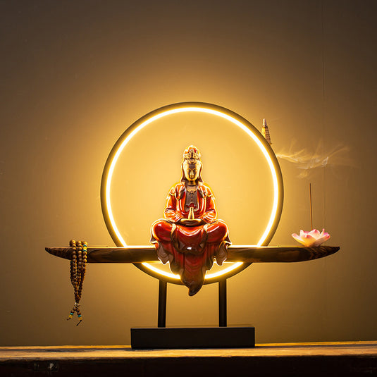 Leekung Antik Elfenben Hvid Buddha Statue - Hjemmegudstjeneste Skrivebordsmøbler Meditation Zen Have Spirituelt Rum Feng Shui Yoga Indretning Lille Laughing Buddha Gift