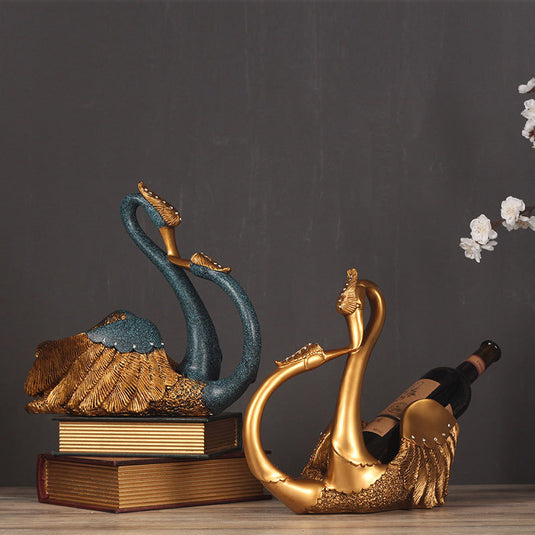 Swan vinreol dekoration