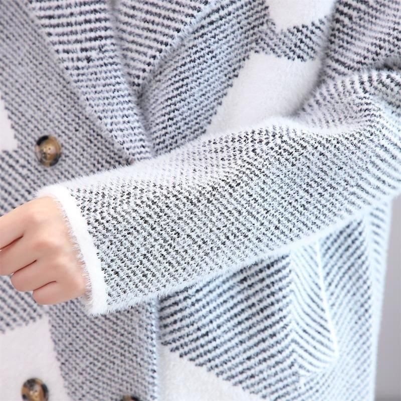 Mink Fur Women's Coat Wear Loose All-matching Thick Knit Cardigan