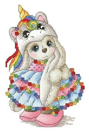 Rabbit style cross stitch set