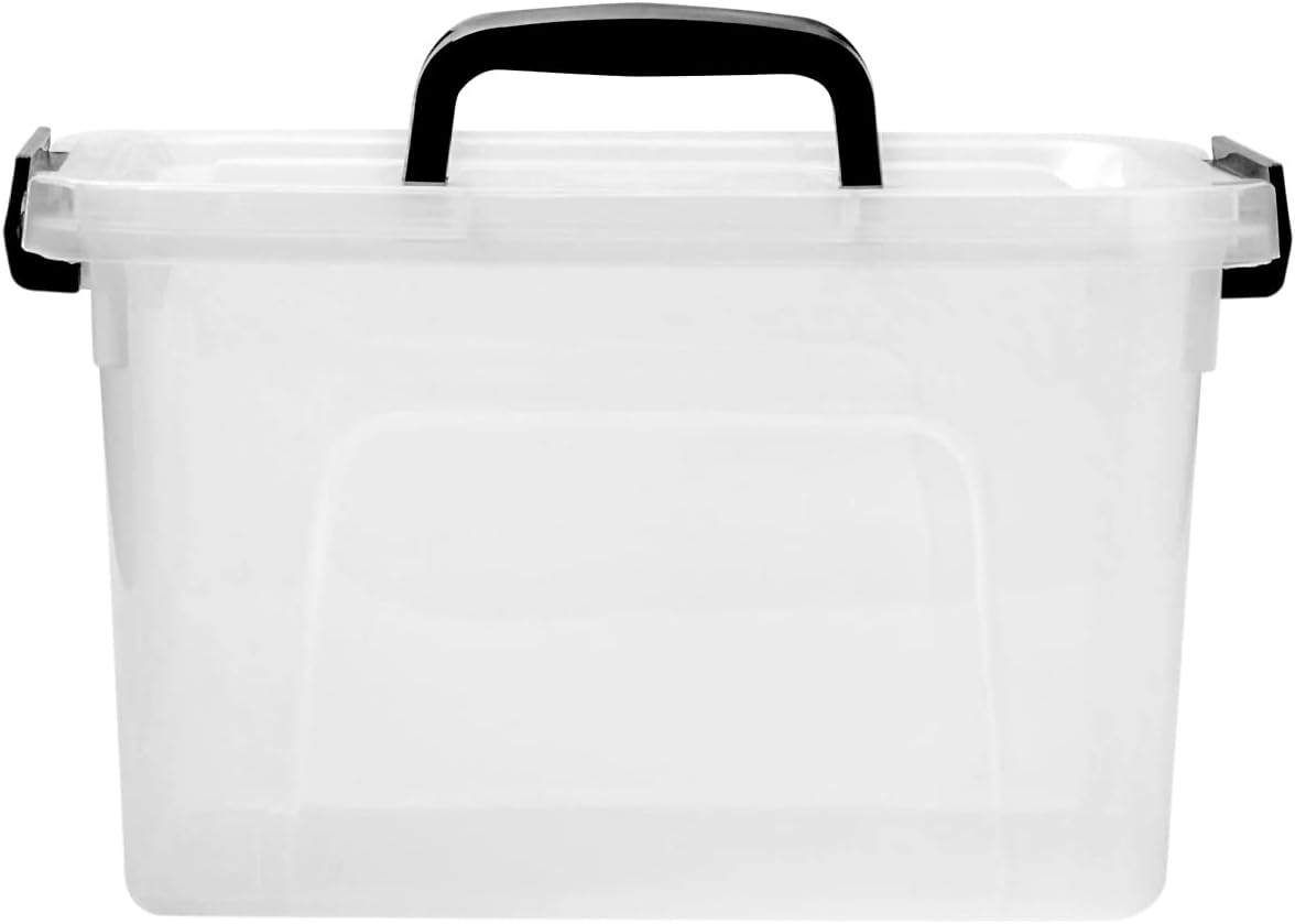 6 Quart Clear Storage Latch Box/Bins, 6-Pack Plastic Container with Latches and Lid - Grand Goldman