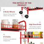 6 Tier Slim Storage Cart with Wheels, Metal Mobile Shelving Unit Organizer Utility Cart for Office Bathroom Kitchen Laundry Room Narrow Places (6inches) - Grand Goldman