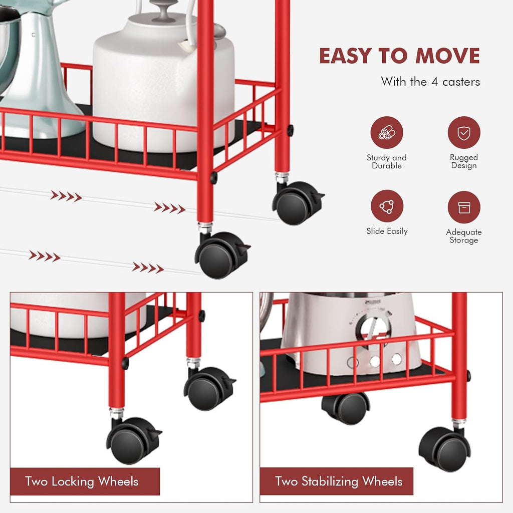 6 Tier Slim Storage Cart with Wheels, Metal Mobile Shelving Unit Organizer Utility Cart for Office Bathroom Kitchen Laundry Room Narrow Places (6inches) - Grand Goldman