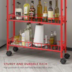 6 Tier Slim Storage Cart with Wheels, Metal Mobile Shelving Unit Organizer Utility Cart for Office Bathroom Kitchen Laundry Room Narrow Places (6inches) - Grand Goldman