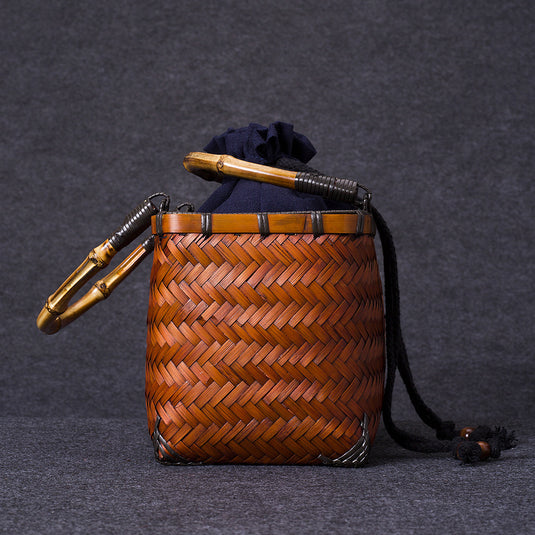 Mini BentoBag Japanese Woven Bamboo Basket