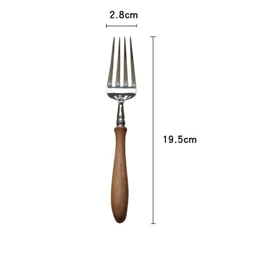 Pære originalt træhåndtag bordservice 304 rustfrit stål Western Steak kniv og gaffelske