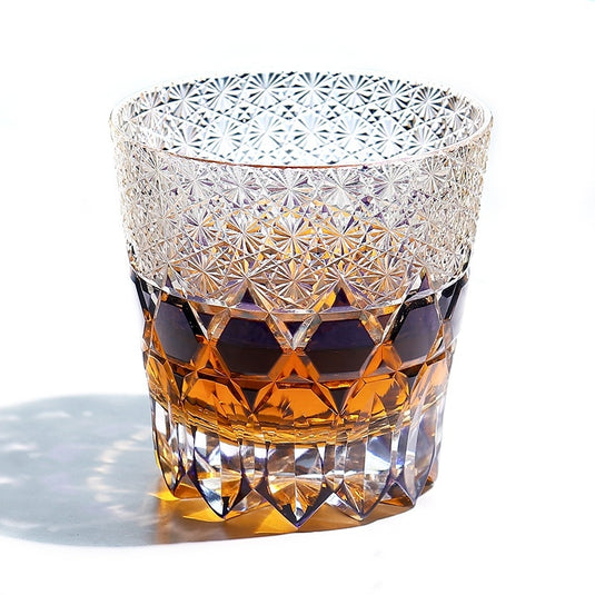 Verre à whisky en verre de cristal sculpté à la main