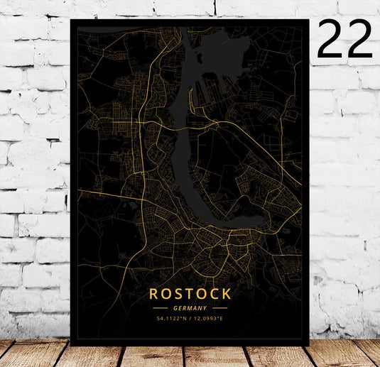 Rostock's City Poster Home Canvas Decorative Painting
