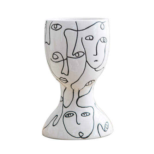 Ornements de vase en céramique visage