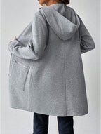 Women's Autumn Long Sleeve Hoodie Jacket, Drop Shoulder