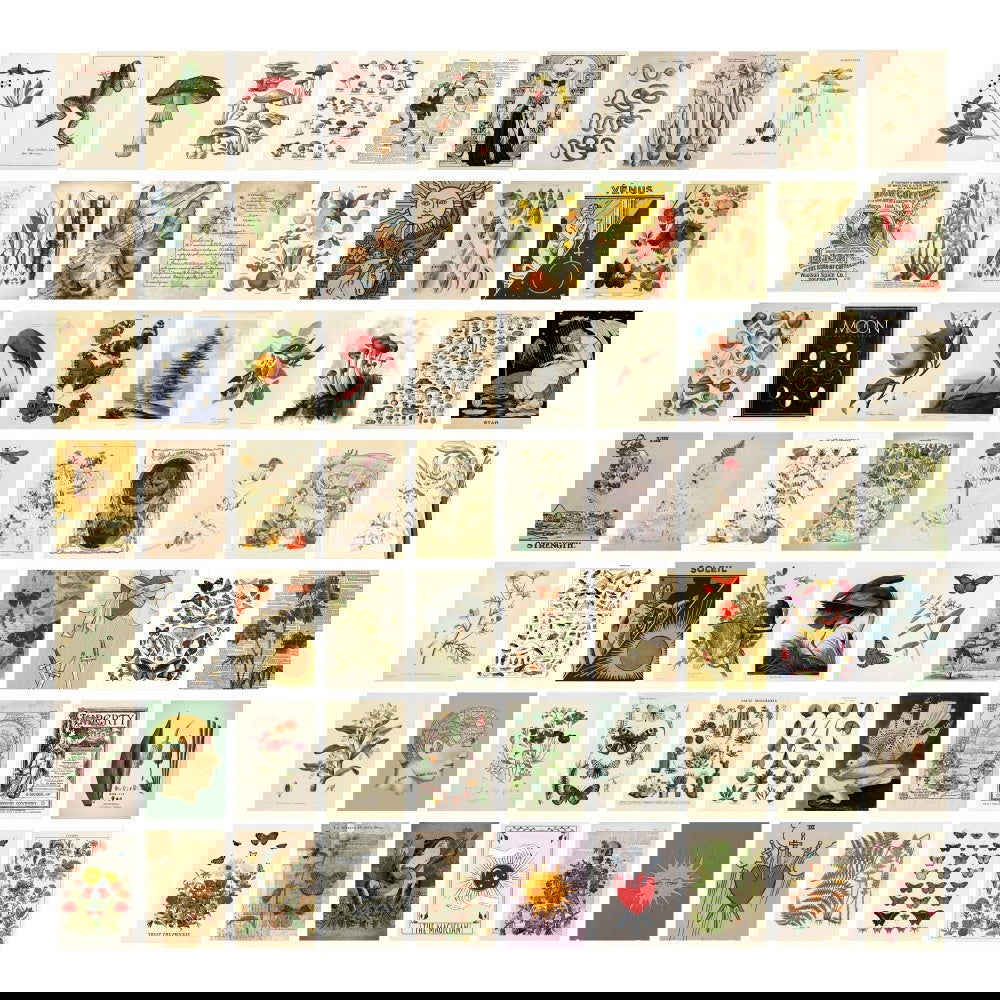 70 Mini Posters Pack 10x15cm Each Mood Postcard Travel & Escape Poster Decoration Painting Sheets for Home Lining Room Kitchen Bathroom - Grand Goldman