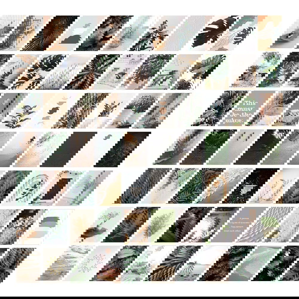 70 Mini Posters Pack 10x15cm Each Mood Postcard Travel & Escape Poster Decoration Painting Sheets for Home Lining Room Kitchen Bathroom - Grand Goldman