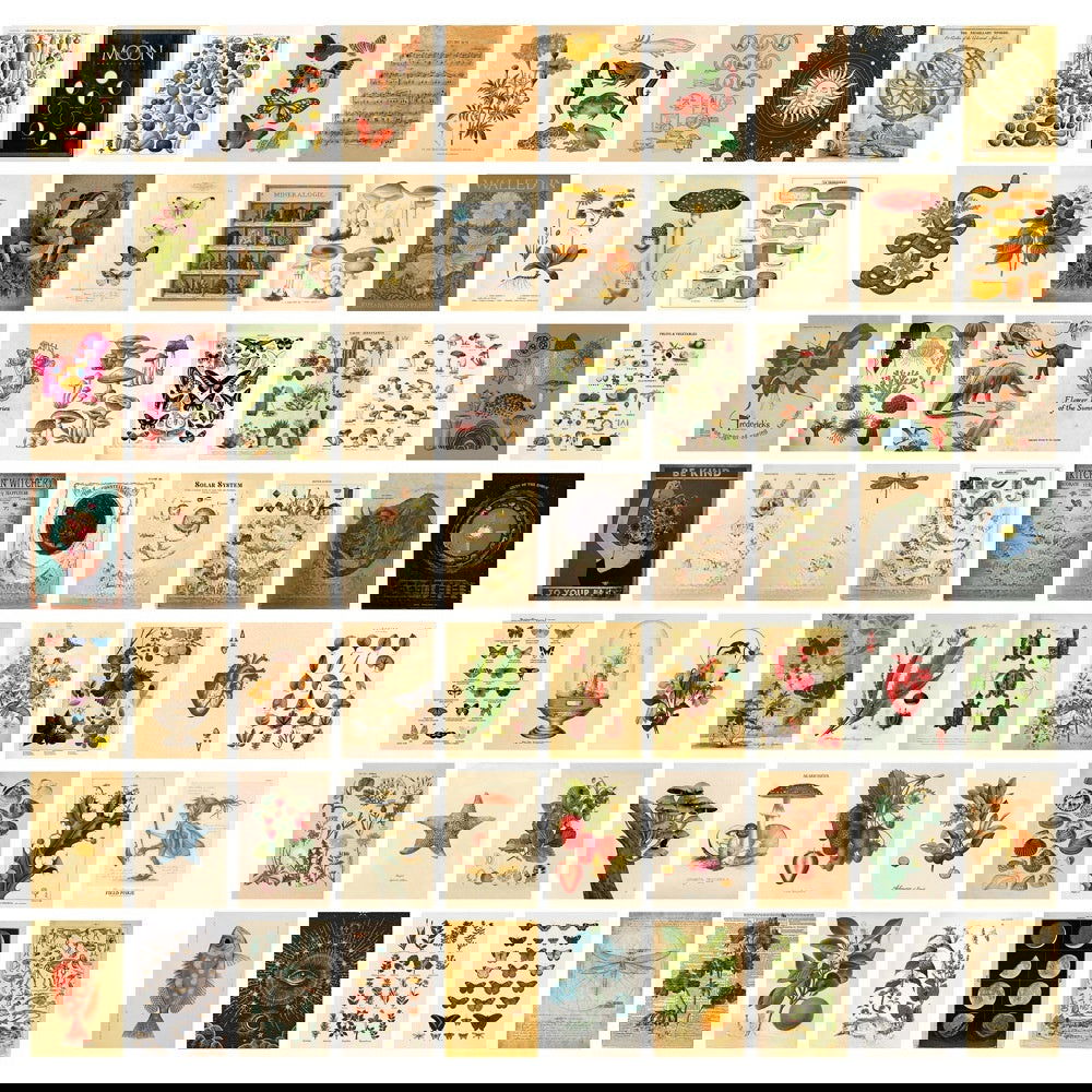 70 Mini Posters Pack 10x15cm Each Mood Postcard Travel & Escape Poster Decoration Painting Sheets for Home Lining Room Kitchen Bathroom - Grand Goldman